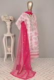 DSO-001C-Baby Pink - Roheen Luxe | 3Pc Ready to Wear Oraganza Embroidered Dress