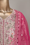 DSO-001C-Baby Pink - Roheen Luxe | 3Pc Ready to Wear Oraganza Embroidered Dress