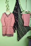 Zeenat (SC-142D-Pink) 3Pc Embroidered & Printed Un-Stitched Cotton Dress With Embroidered Lawn Dupatta
