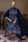 SC-223B-Blue - Divine Glory | 3Pc Cotton Embroidered & Printed Dress