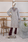 SC-245C-Grey - COBRA | 3Pc Cotton Embroidered & Printed Dress