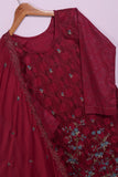 SC-24G-Maroon - Arri Jaal | 3Pc Cotton Embroidered & Printed Dress