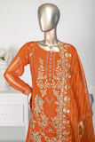 EHPC-3A-Orange - Monumental | 3Pc Chiffon Handwork Embroidered Dress