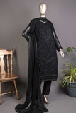 GLS-10A-Black - Voyage | 3Pc Embroidered Un-stitched Chiffon Dress