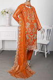 EHPC-3A-Orange - Monumental | 3Pc Chiffon Handwork Embroidered Dress