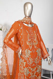 EHPC-3A-Orange - Monumental | 3Pc Chiffon Handwork Embroidered Dress