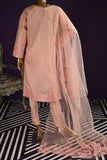 Organza Paradise (SC-122A-Peach) Embroidered & Printed Un-Stitched Organza Dress With Embroidered Net Dupatta